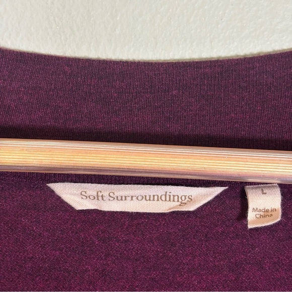 Soft Surroundings Tunic Madeline Cape Overlay Knit Top-Purple Wine-Women Large - Picture 4 of 6